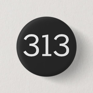 Macaron Rond 2,50 Cm Indicatif régional 313 (Détroit)