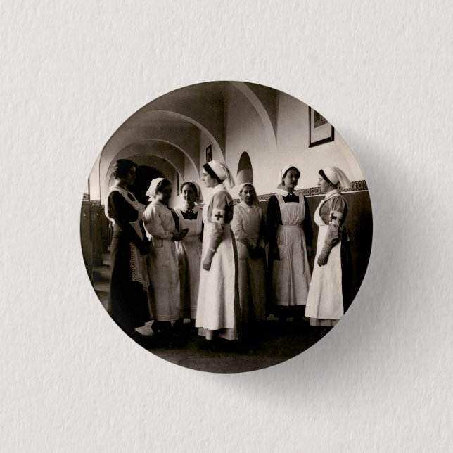 Macaron Rond 2,50 Cm Infirmières d'Allemand de WWI (Devant)