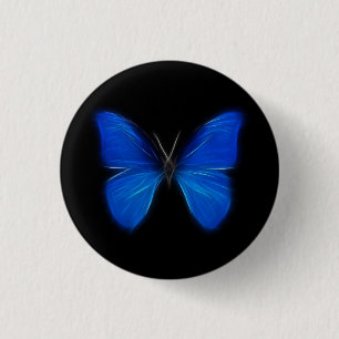 Macaron Rond 2,50 Cm Insecte de vol bleu de papillon