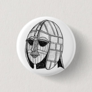 Macaron Rond 2,50 Cm Insigne archéologique de casque de Sutton Hoo de