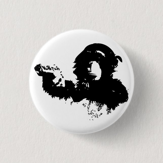 Macaron Rond 2,50 Cm Insigne armé de chimpanzé (Devant)