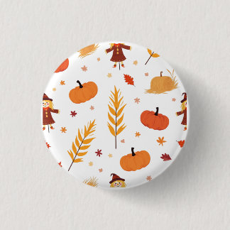 Macaron Rond 2,50 Cm Insigne d'automne Citrouille Motif