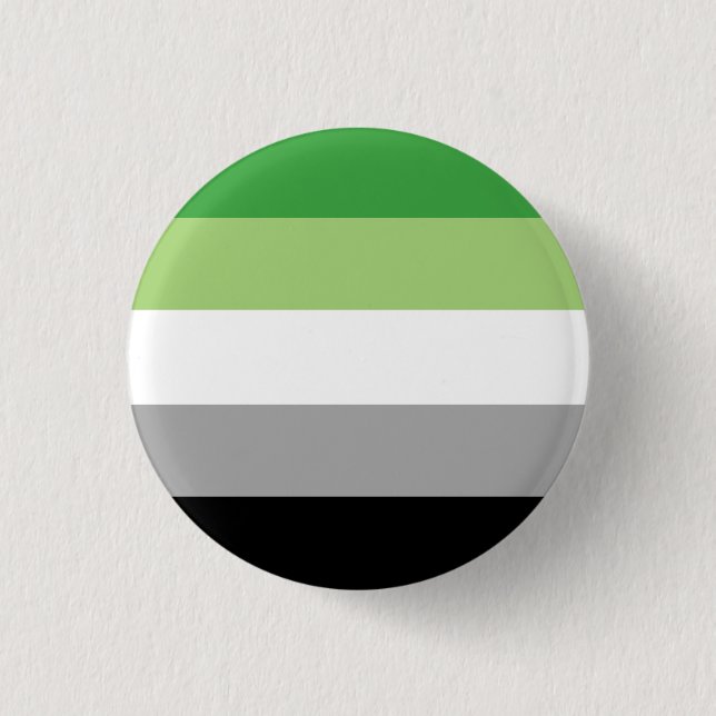 Macaron Rond 2,50 Cm Insigne de drapeau de la fierté aromantique (Devant)