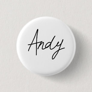 Macaron Rond 2,50 Cm Insigne de la signature d'Andy