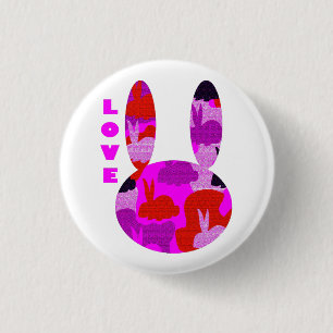 Macaron Rond 2,50 Cm Insigne de lapin d'amour