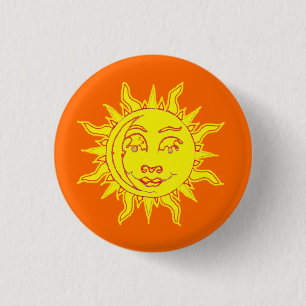 Macaron Rond 2,50 Cm Insigne de Pin de bouton de motif de Sun