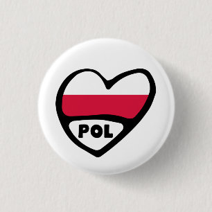 Macaron Rond 2,50 Cm Insigne de Pin de coeur de drapeau de code du pays