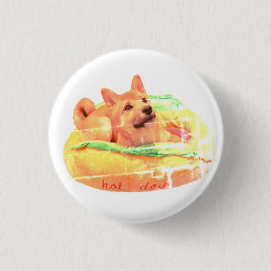 Macaron Rond 2,50 Cm Insigne de Shiba de hot-dog