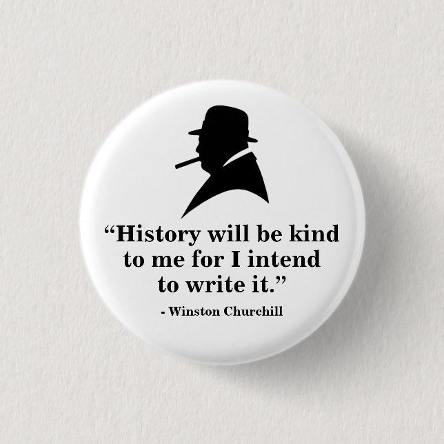 Macaron Rond 2,50 Cm Insigne de Winston Churchill - citation 18 (Devant)