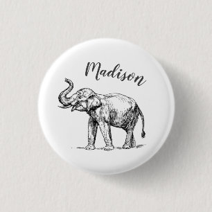 Macaron Rond 2,50 Cm Insigne d'éléphant personnalisé