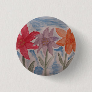Macaron Rond 2,50 Cm Insigne des fleurs de Lily