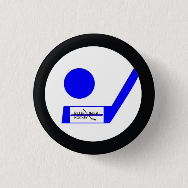 Macaron Rond 2,50 Cm Insigne d'hockey de Blueliner rétro (Devant)