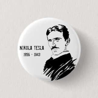 Macaron Rond 2,50 Cm Insigne d'inventeur de génie de Nikola Tesla