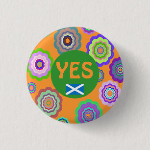 Macaron Rond 2,50 Cm Insigne écossais de flower power Saltire de
