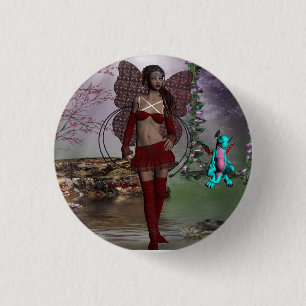 Macaron Rond 2,50 Cm insigne féerique de fille