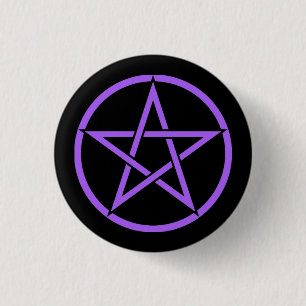 Macaron Rond 2,50 Cm Insigne noir et pourpre de bouton de pentagone