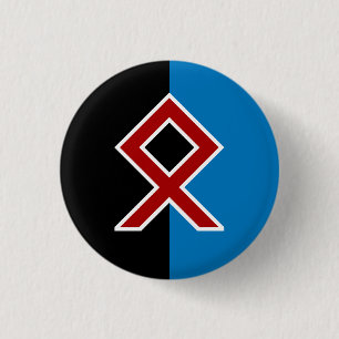 Macaron Rond 2,50 Cm Insigne Odal Rune - Vie, Esprit, Sol et Mer