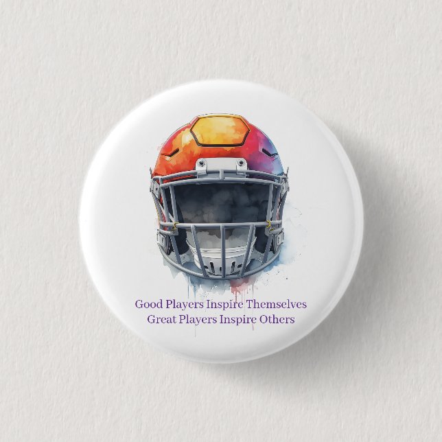 Macaron Rond 2,50 Cm Inspirational Motivational Football Helmet  (Devant)