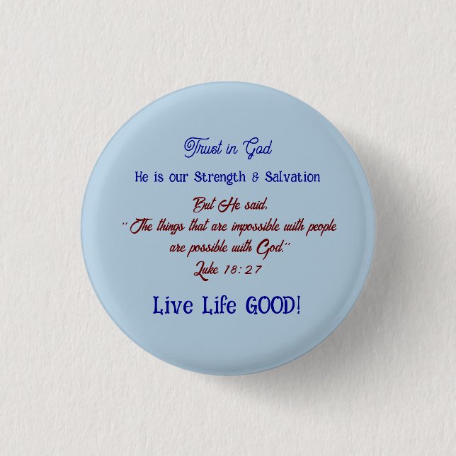 Macaron Rond 2,50 Cm Inspirations Confiance spirituelle en Dieu Amusant (Devant)