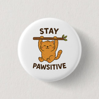 Macaron Rond 2,50 Cm  Inspiring "Stay pawsitive" Quote Print