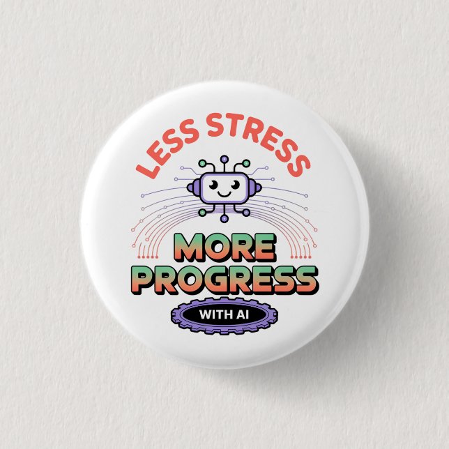 Macaron Rond 2,50 Cm Intelligence Artificielle Mode Robotique Hommes To (Devant)