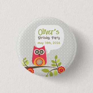 Macaron Rond 2,50 Cm Invitation d'anniversaire de forêt mignonne avec c
