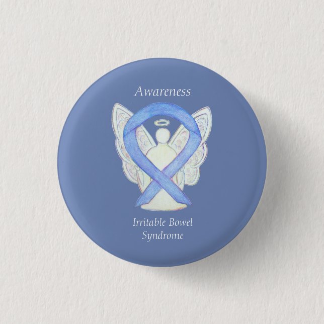 Macaron Rond 2,50 Cm Irritable Syndrome de l'intestin Ribbon IBS Pin (Devant)