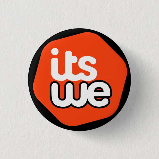 Macaron Rond 2,50 Cm It's We - parody logo - button (Devant)