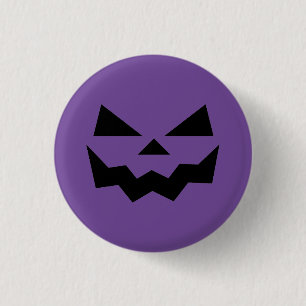 Macaron Rond 2,50 Cm Jack-o-lanterne classique violet visage citrouille