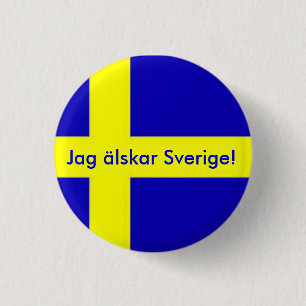 Macaron Rond 2,50 Cm Jag älskar Sverige Button