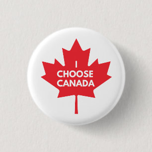 Macaron Rond 2,50 Cm J'Ai Choisi Le Bouton Arrondi Du Canada
