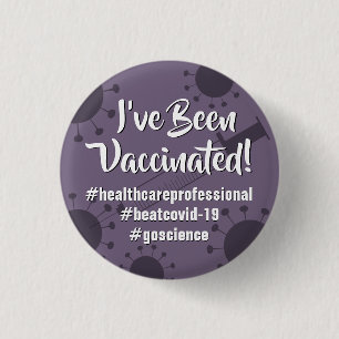 Macaron Rond 2,50 Cm J'ai été vacciné avec des hashtags, Comptes de