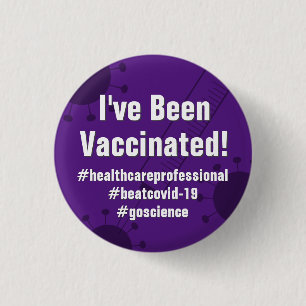 Macaron Rond 2,50 Cm J'ai eu le vaccin contre le virus Covid-19 avec le