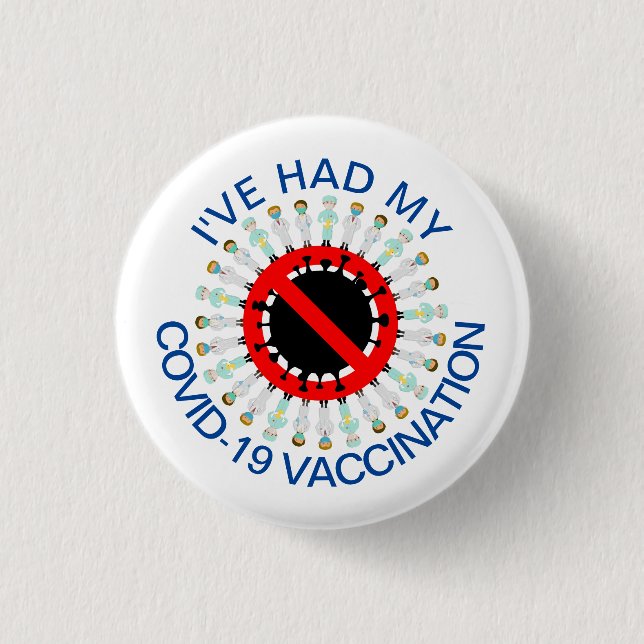 Macaron Rond 2,50 Cm J'ai eu mon vaccin COVID-19 (Devant)