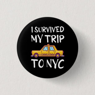 Macaron Rond 2,50 Cm J'Ai Survécu À Mon Voyage À New York