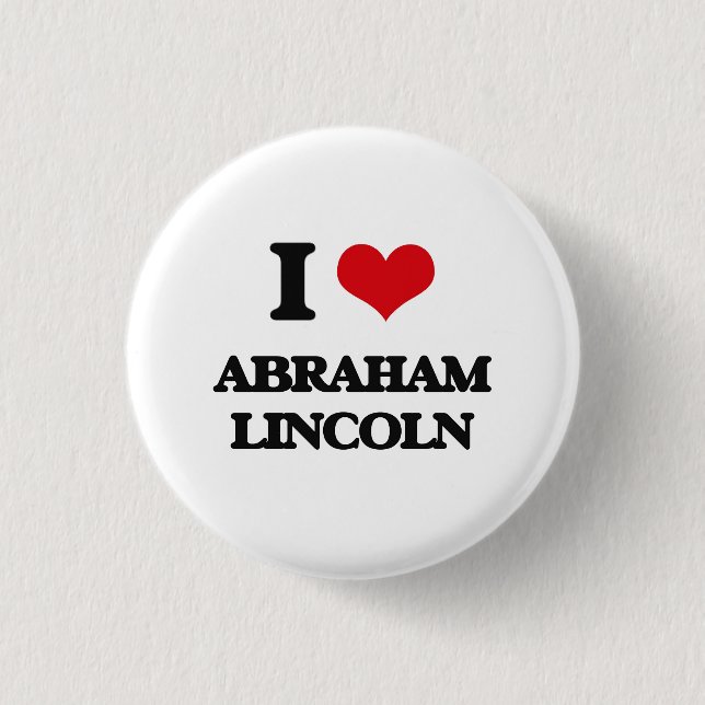 Macaron Rond 2,50 Cm J'aime Abraham Lincoln (Devant)