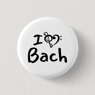 Macaron Rond 2,50 Cm J'aime cœur Bach Musique Classique Texte Noir