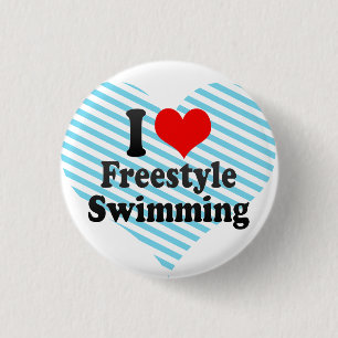 Macaron Rond 2,50 Cm J'aime la natation de style libre
