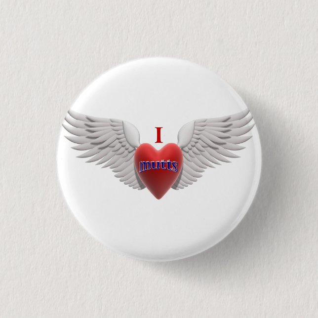 Macaron Rond 2,50 Cm J'aime le bouton de chiens (Devant)