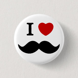 Macaron Rond 2,50 Cm J'aime le bouton de moustache