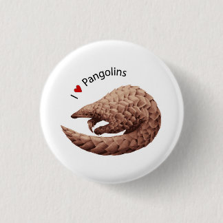 Macaron Rond 2,50 Cm J'aime le bouton de Pangolins