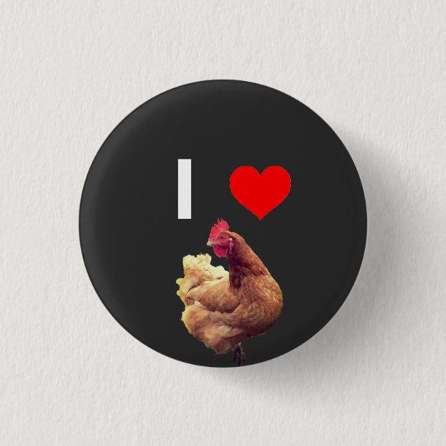 MACARON ROND 2,50 CM J'AIME LE BOUTON DE POULET (Devant)
