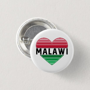 Macaron Rond 2,50 Cm J'aime le Malawi, le coeur du Malawi