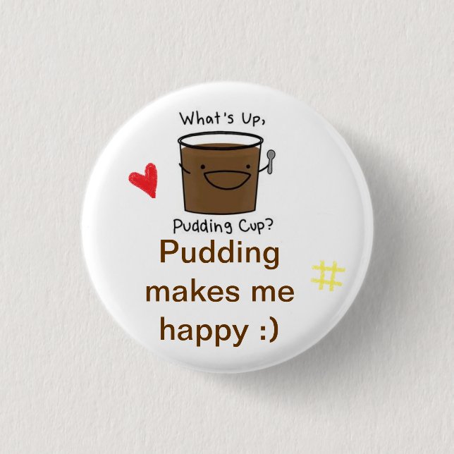 Macaron Rond 2,50 Cm J'aime le pudding (Devant)