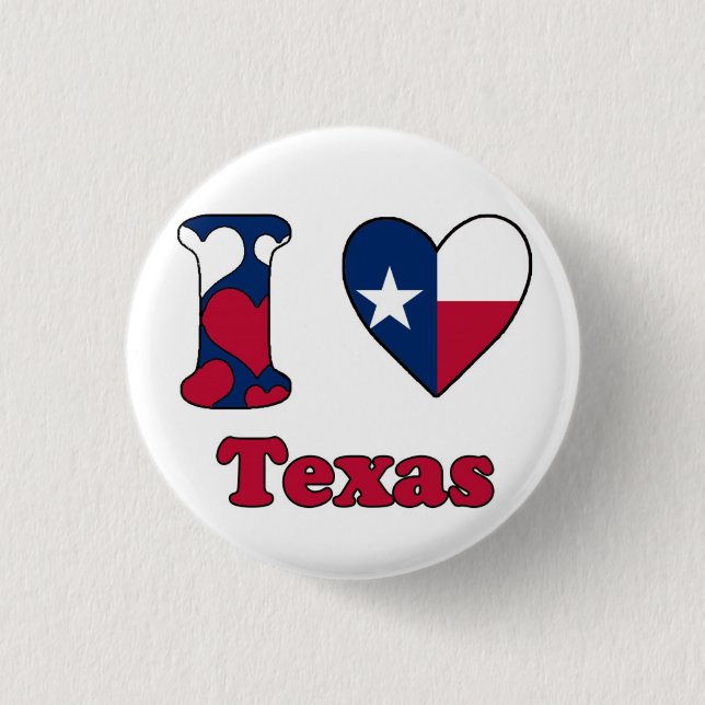 Macaron Rond 2,50 Cm J'aime le Texas (Devant)