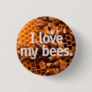 Macaron Rond 2,50 Cm J'aime mes abeilles