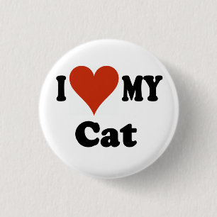 Macaron Rond 2,50 Cm J'aime mes cadeaux et habillement de chat