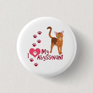 Macaron Rond 2,50 Cm J'Aime Mon Abyssinais !