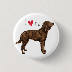 Macaron Rond 2,50 Cm J'aime mon American Water Spaniel