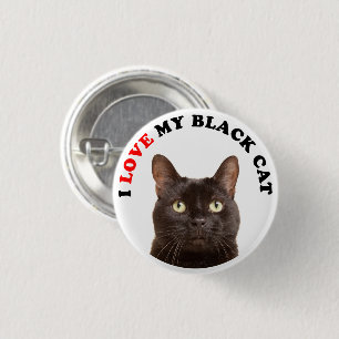 Macaron Rond 2,50 Cm J'Aime Mon Chat Noir
